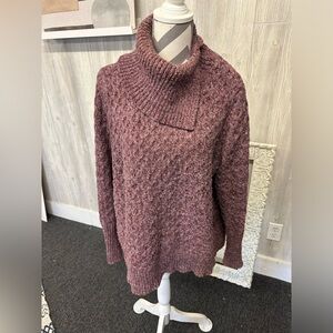 Retrology Marled Knit SplitTurtleneck Sweater